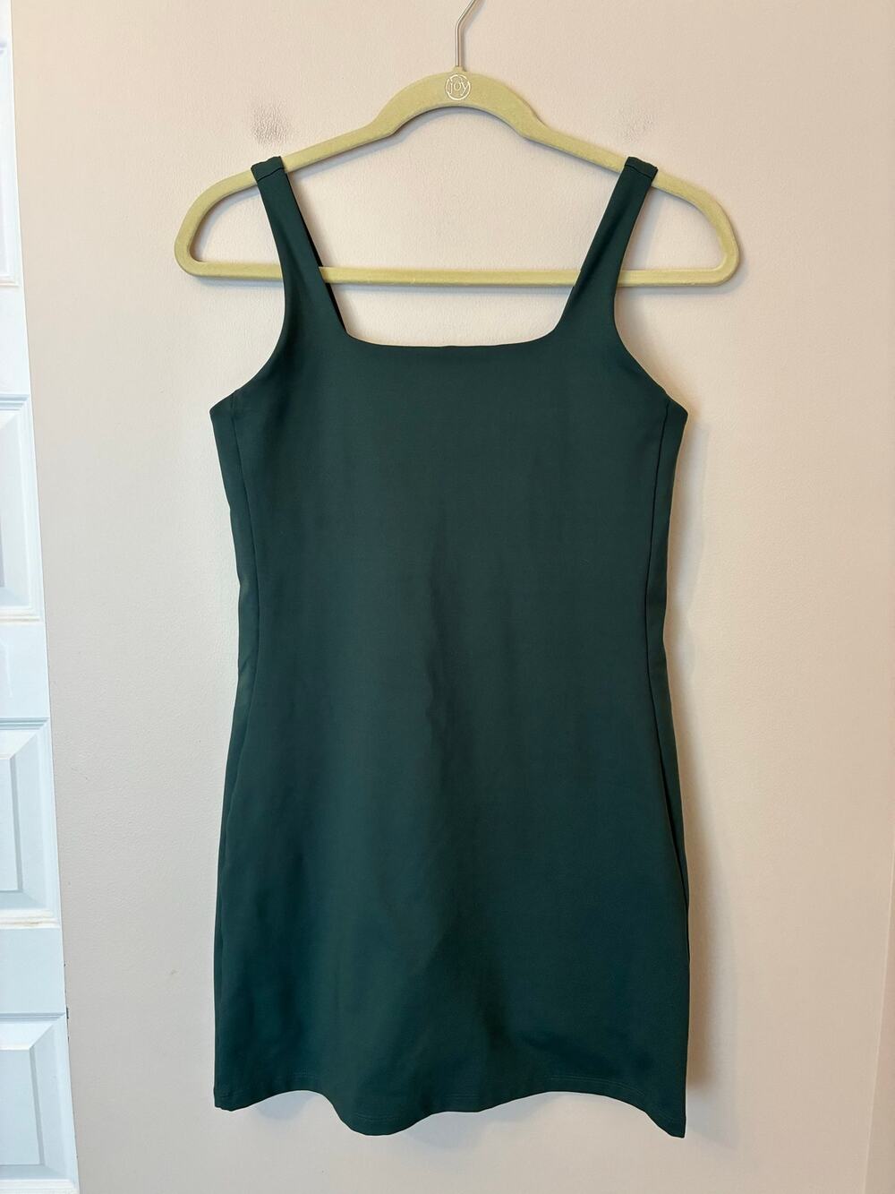 Girlfriend Collective Tommy Dress Square Neck Green Active Athletic Size Medium